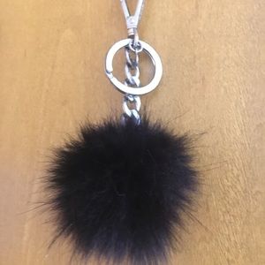 Michael kors Black puff ball keychain